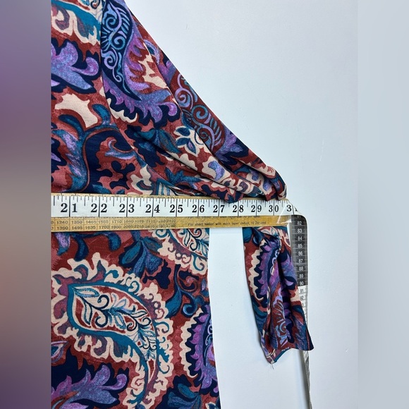 Cato Paisley Novelty Print Plus Size 18-20W Blouse Fall Liquid Fabric Flowy Boho - Picture 7 of 10
